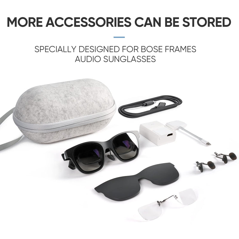  [AUSTRALIA] - AR Glasses Carrying Case Compatible with XREAL Air AR Glasses and Accessories, Smart Glasses Hard Case Suitable for Travel and Storage, Lightweight and Protable Protection White