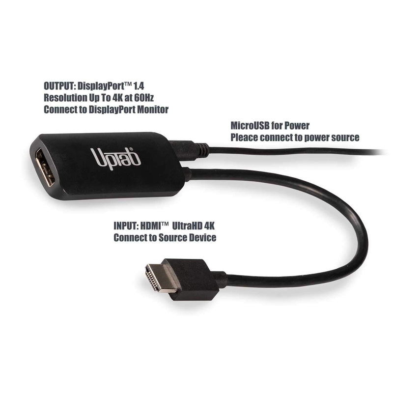  [AUSTRALIA] - HDMI to DisplayPort 4K 60Hz Active Adapter UPTab, for HDMI Equipped Systems to Connect to DisplayPort Monitors - Compatible with Xbox One/X/S and Playstation 4/5 and More