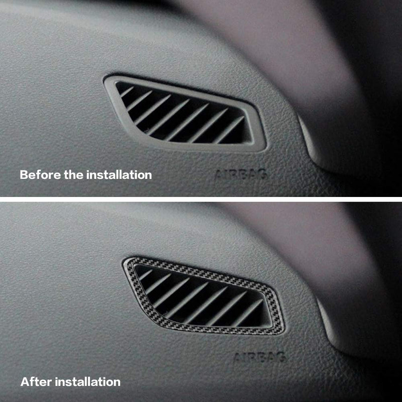 BLAKAYA Compatible with Carbon Fiber Air Vent Trims Wind Outlet Decoration Stickers for BMW 3 4 Series GT F30 F32 F34 F36 2013 2014 2015 2016 2017 2018 2019(2PCS Black - LeoForward Australia