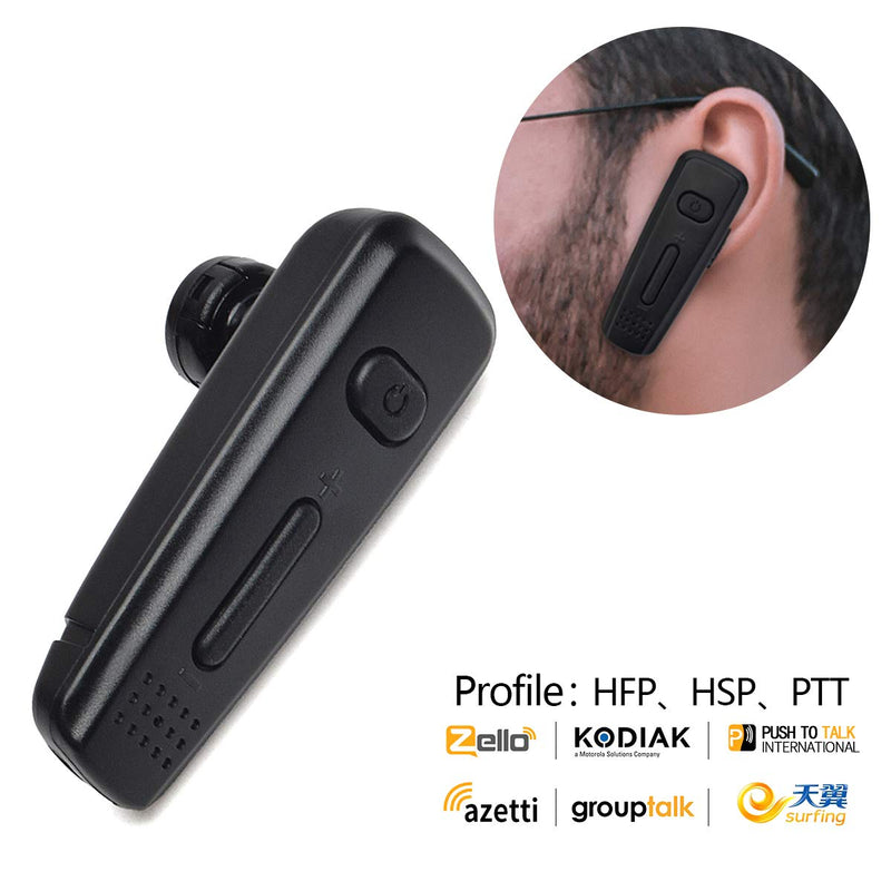  [AUSTRALIA] - HYS Bluetooth Headset Handsfree Wireless Earpiece in-Ear w/c Noise Reduction Mic for Business/Driving Call, Support Samsung Huawei Android Cellphones and Zello App Black