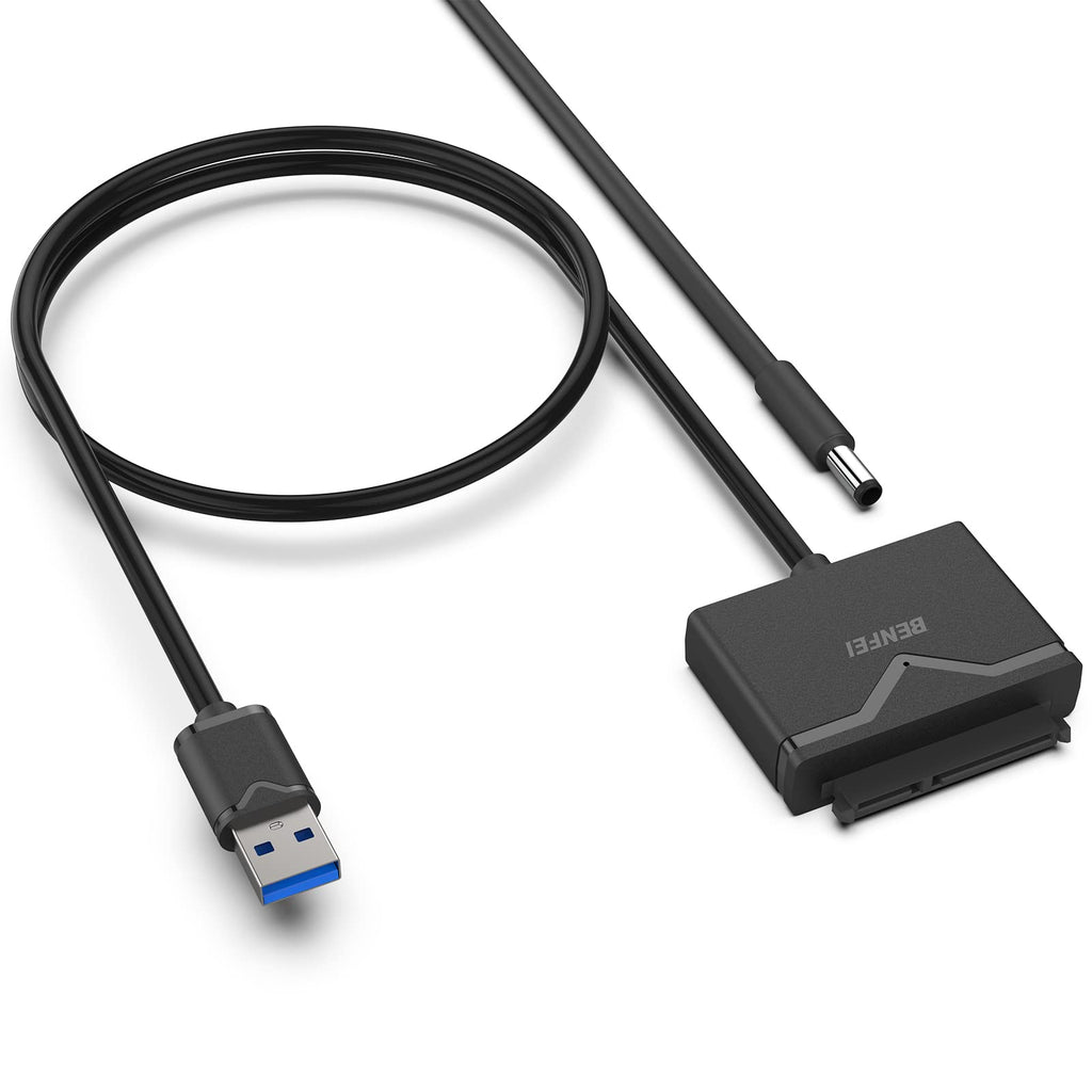  [AUSTRALIA] - SATA to USB 3.0 Cable, BENFEI USB 3.0 to SATA III Hard Drive Adapter Compatible for 2.5 3.5 Inch HDD/SSD Hard Drive Disk with 12V/2A Power Adapter, Support UASP USB to 2.5 3.5 SSD HDD