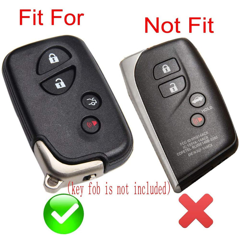 Royalfox 4 buttons genuine leather smart keyless Remote Key Fob case Cover Key ring for lexus es300 es330 es350 rx350 rx300 is350 is300 is250 gs300 gs400 gs350 gs430 gx470 gx460 ls460 nx gx - LeoForward Australia