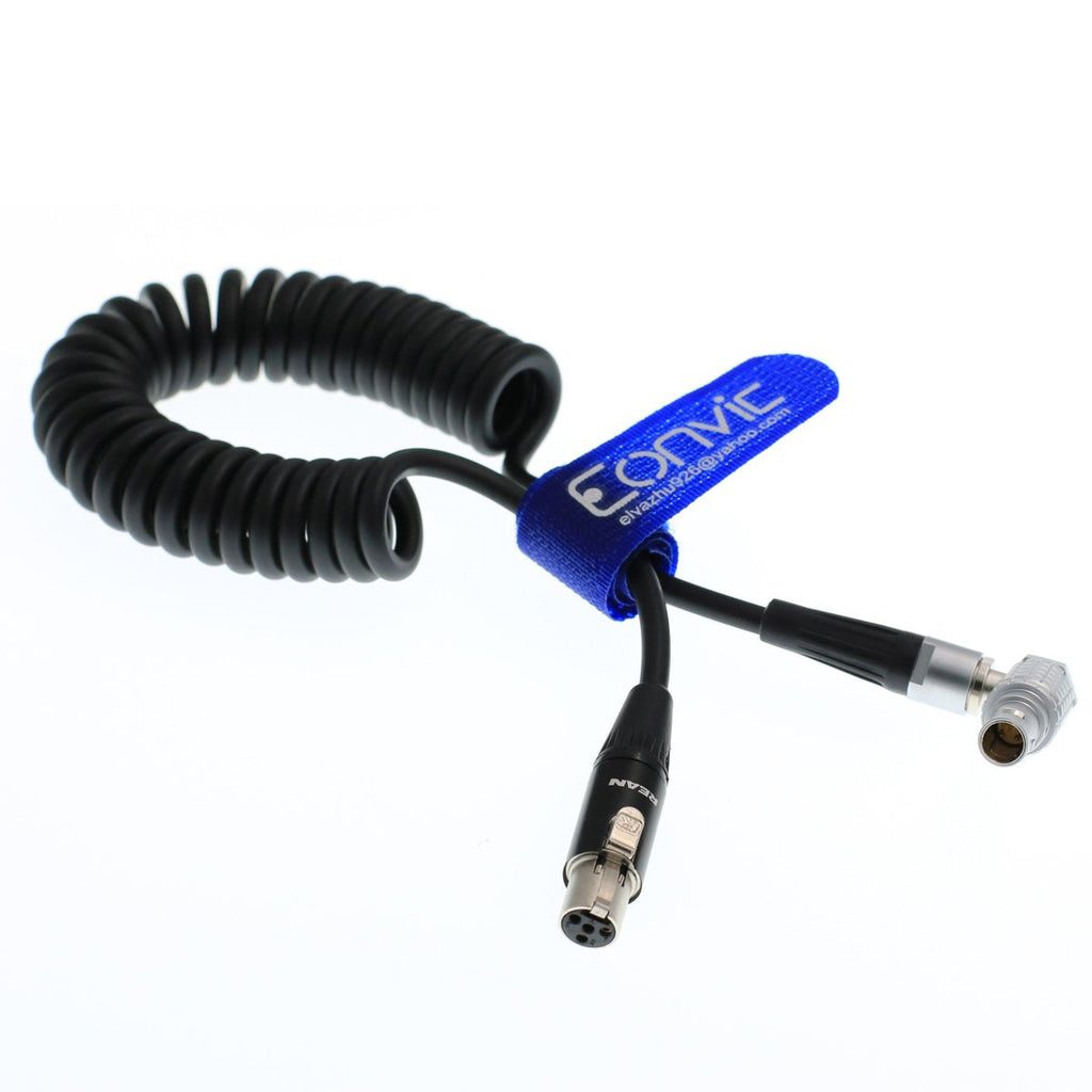  [AUSTRALIA] - Eonvic Tvlogic Power Cable for Arri RED Epic HD-SDI 4pin Mini XLR to 0B 2 pin Connector (Right Angle) Right Angle