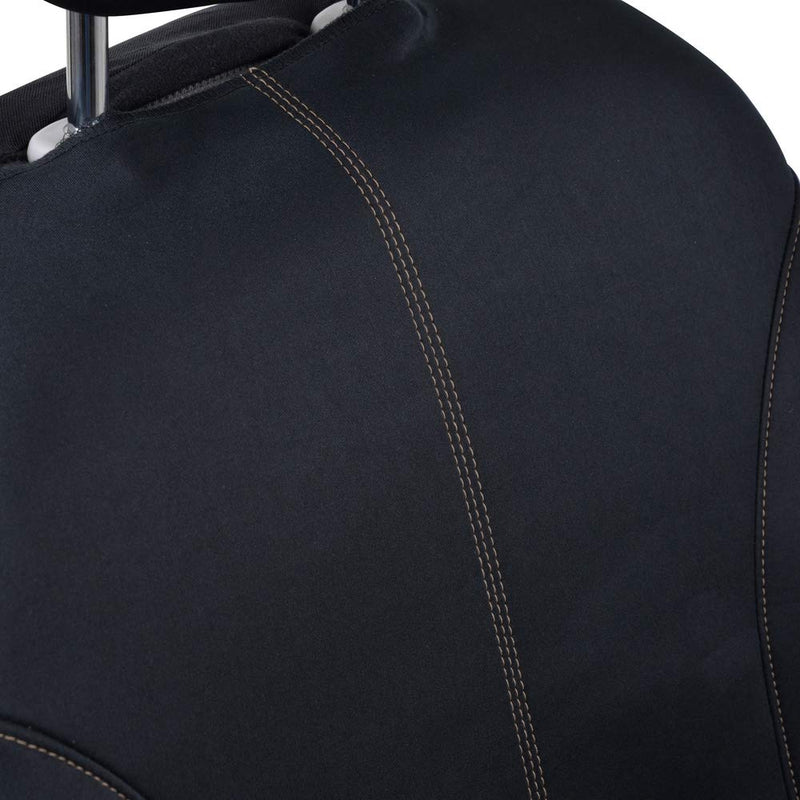  [AUSTRALIA] - BDK Motor Trend Waterproof Car Seat Covers for Front Seats Only – Comfortable Neoprene Protection with Two-Tone Stitching, Easy to Install, Universal Fit for Most Cars Trucks Vans and SUVs Beige Stitching