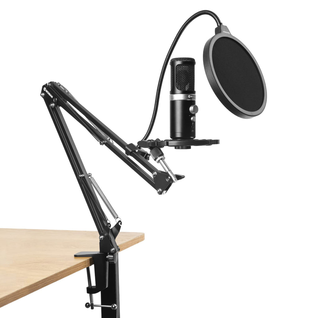  [AUSTRALIA] - Microphone with Support, Moman EM1 Microphone USB PC with Mic Stand Support
