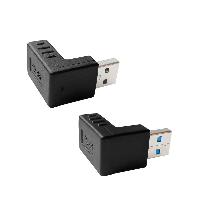  [AUSTRALIA] - Posdou USB 3.0 Male to Female 90 Degree Right Angle Extension Adapter, USB Upward and Downward Connector