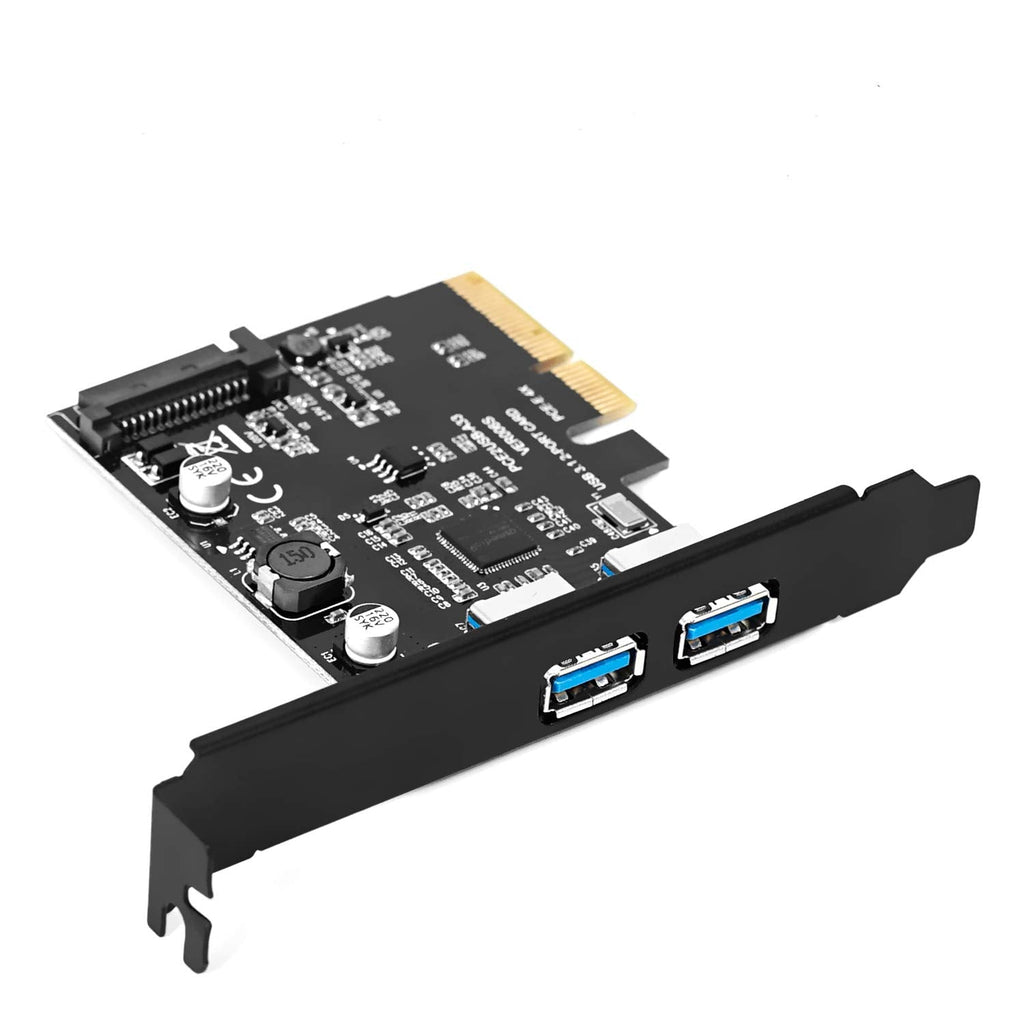  [AUSTRALIA] - BEYIMEI PCI-E 4X to USB 3.1 Gen 2 (10 Gbps) 2-Port Type A Expansion Card Asmedia Chipset,Integrated SATA15pin Power Supply Interface,for Windows 7/8/10/MAC OS 10.14 (2 Port Type A ) 2 Ports Type-A