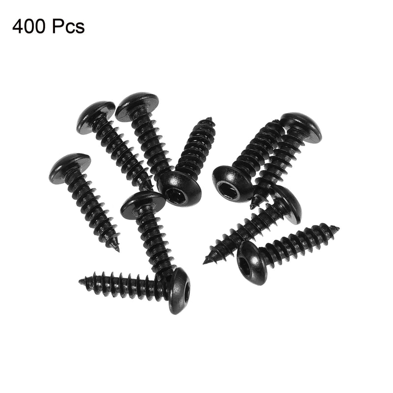  [AUSTRALIA] - uxcell Hex Socket Self Tapping Screws, M3 x 12mm Carbon Steel Wood Screw 400pcs