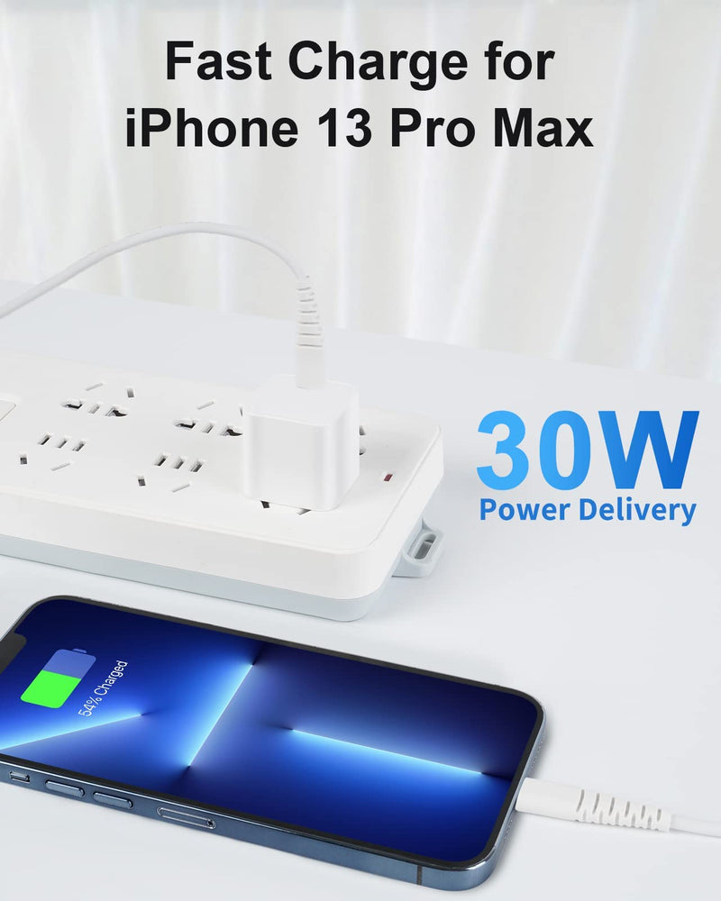  [AUSTRALIA] - iPhone Charger Block 30W for iPhone 14 Pro Max, Deegotech GaN PD Fast Charger, Compact Mini USB-C Power Adapter for iPhone 14 iPhone14 Promax iPhone13 12 11, iPad Pro MacBook Air, for Galaxy S22