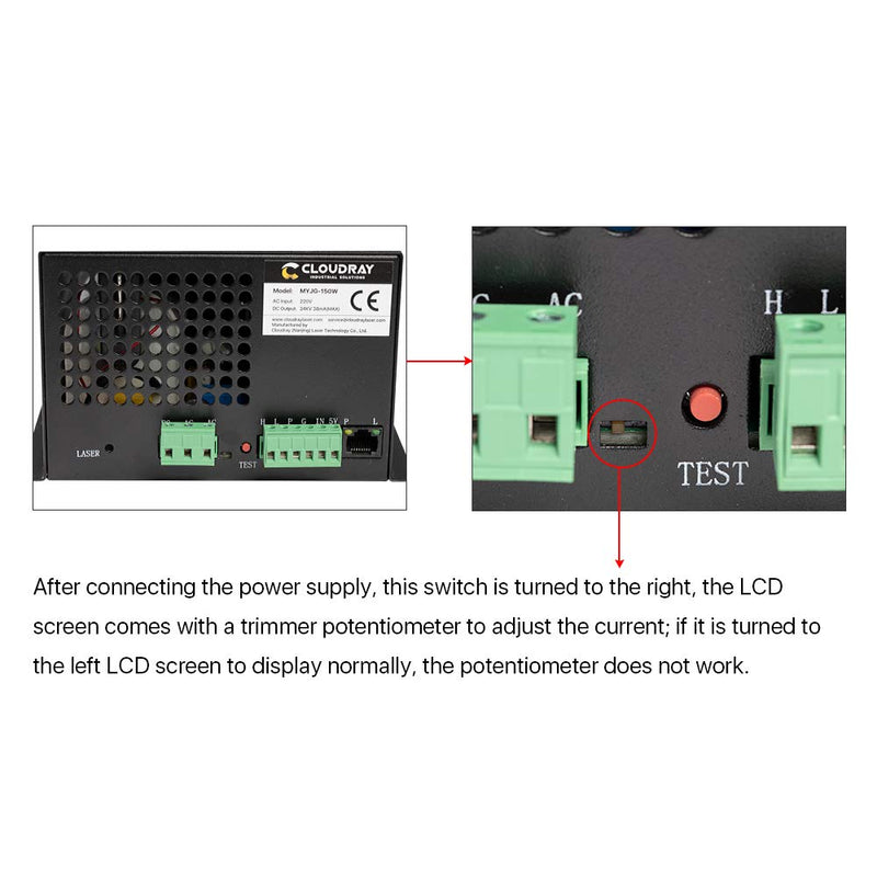  [AUSTRALIA] - Cloudray LCD Display Current Meter for MYJG50-150W CO2 Laser Cutting Machine Power For MYJG