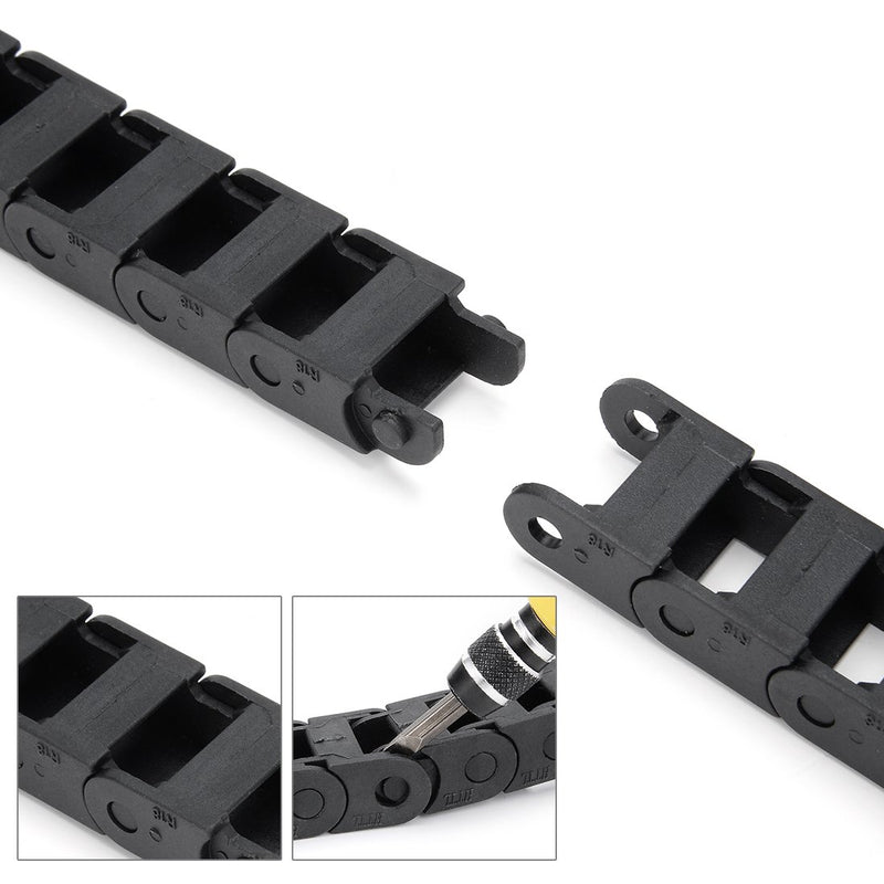  [AUSTRALIA] - uxcell R18 10mm x 15mm（Inner Hinner W）Black Plastic Cable Wire Carrier Drag Chain 1M Length for CNC