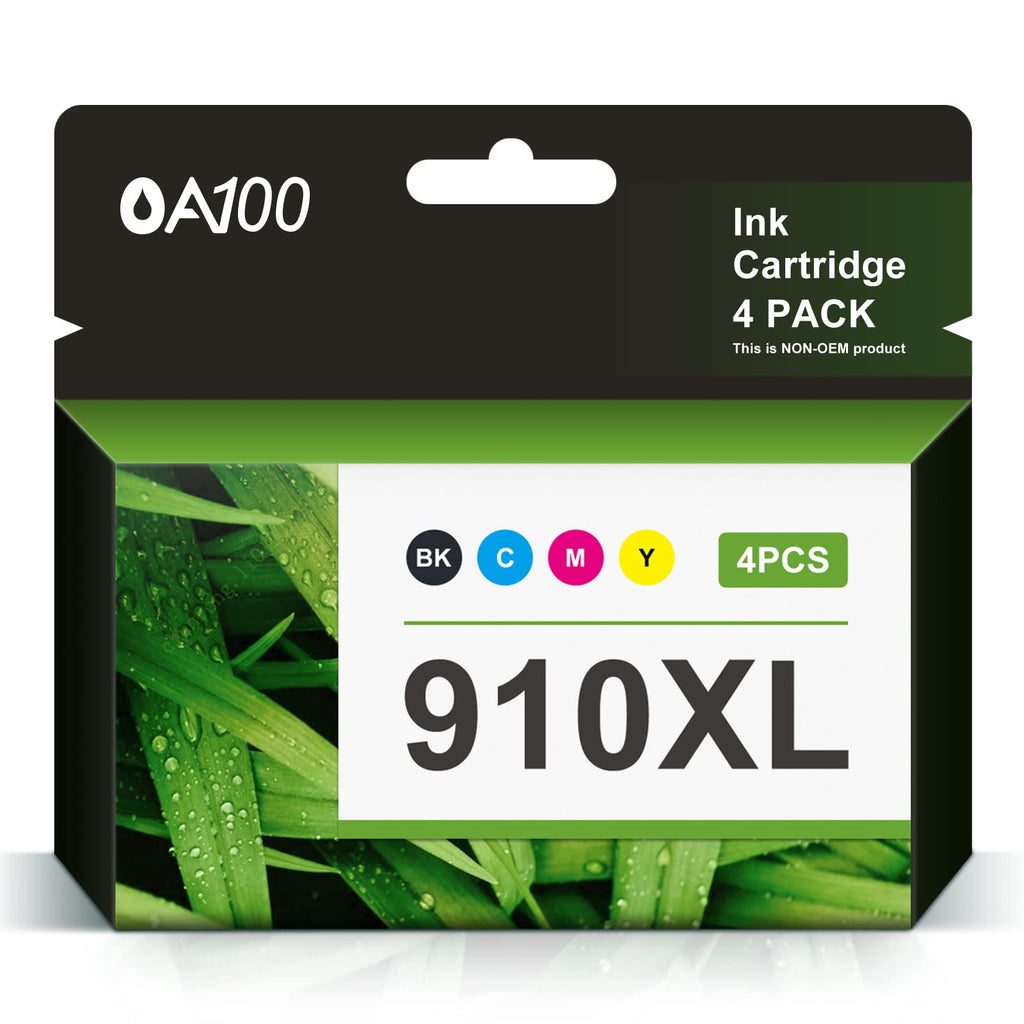  [AUSTRALIA] - 910XL Ink Cartridges OA100 Remanufactured Ink Cartridge Replacement for HP 910XL 910 XL for OfficeJet Pro 8020, 8025, 8035, 8022, 8028 (Black, Cyan, Magenta, Yellow, 4-Pack)