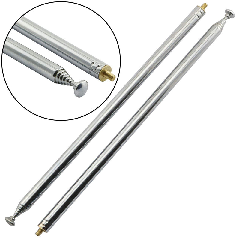 RuiLing 2-Pack M3 Male Thread 7 Section AM FM Radio Universal Antenna for Radio TV Electric Toys, Telescopic Replacement Antenna Aerial, Stainless Steel Material, Stretched Length 98cm 38.5 Inch M3 Male Thread-98CM - LeoForward Australia