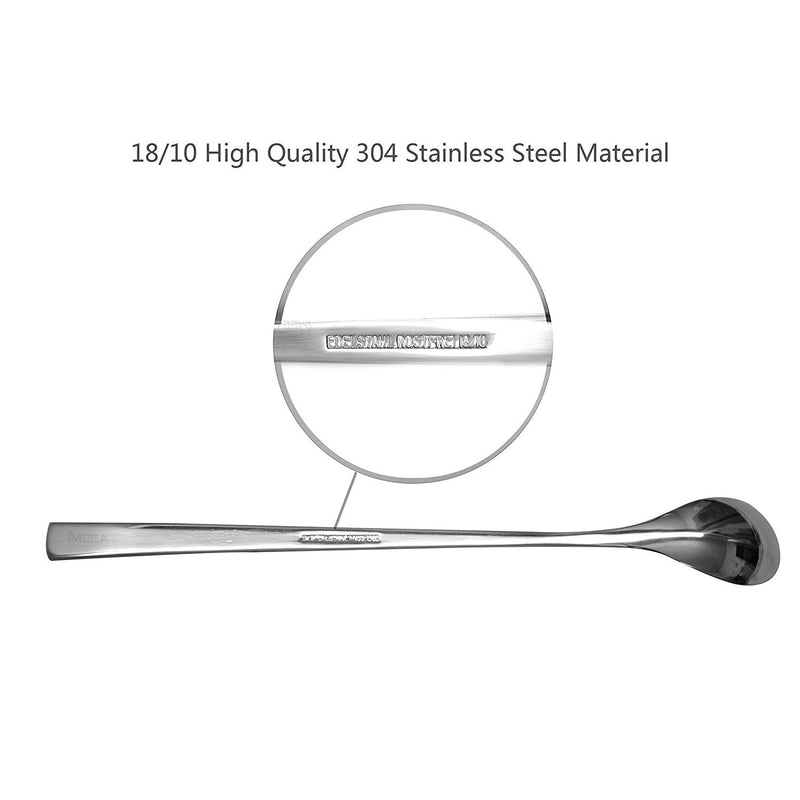  [AUSTRALIA] - IMEEA 9 inch Mixing Stirring Spoon for Iced Tea Coffee Ice Cream Cocktail Bar 18/10 Stainless Steel Long handle, Set of 6 6-Piece