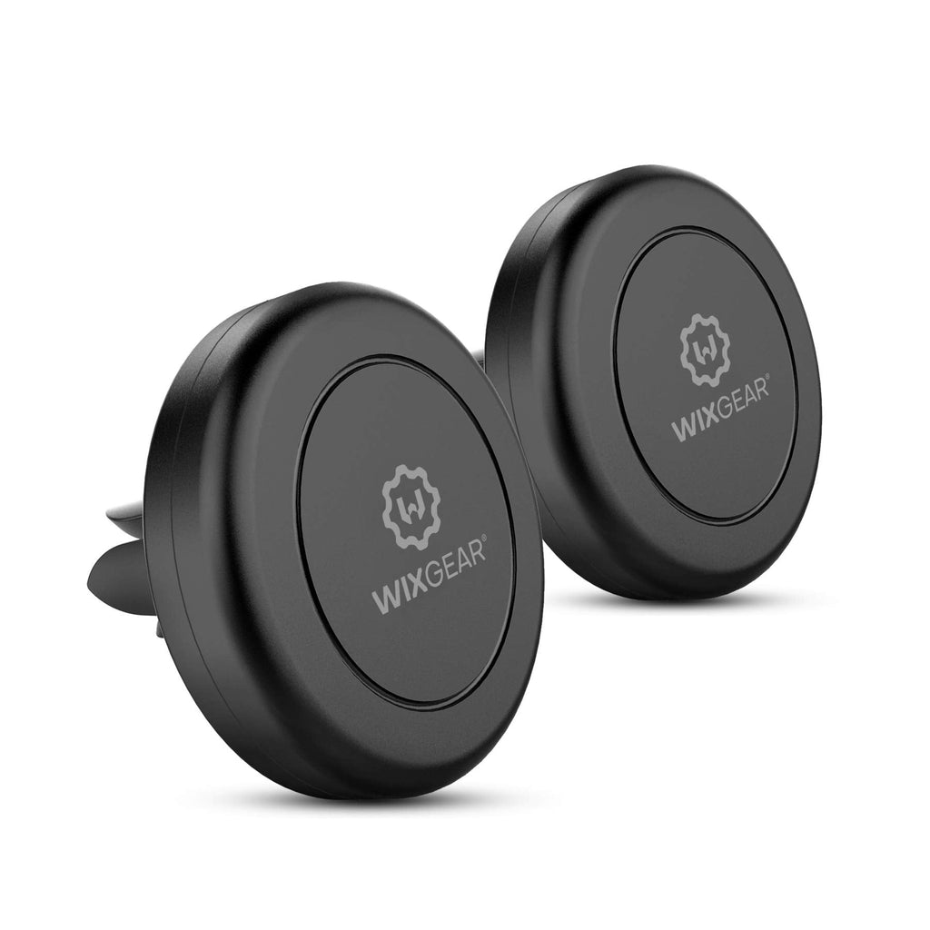  [AUSTRALIA] - Magnetic Phone Holder for Car, WixGear [2 Pack] Universal Air Vent Magnetic Phone Mount for Car, Car Phone Holder Mount for Cell Phones and Mini Tablets with 4 Metal Plates