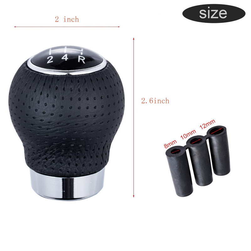  [AUSTRALIA] - Bashineng 5 Speed Car Auto Gear Knob, Leather Stick Shift Lever Shifter Head for Most Manual Automatic Vehicle (Black)