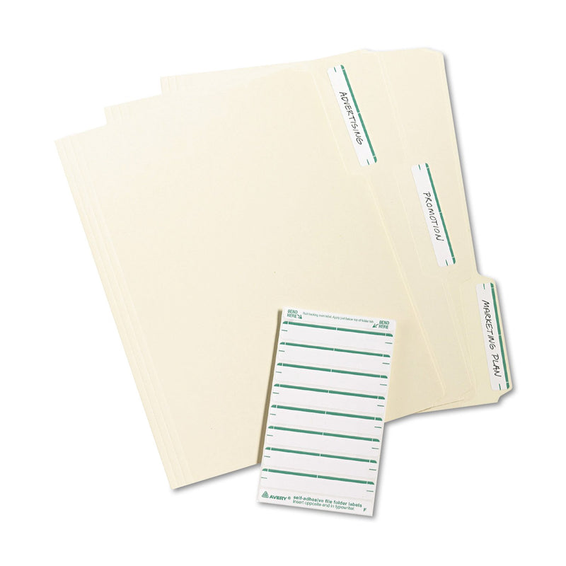 Avery 5203 Print or Write File Folder Labels for Laser and Inkjet Printers, 2/3"x3 7/16"Green (Pack of 252) - LeoForward Australia