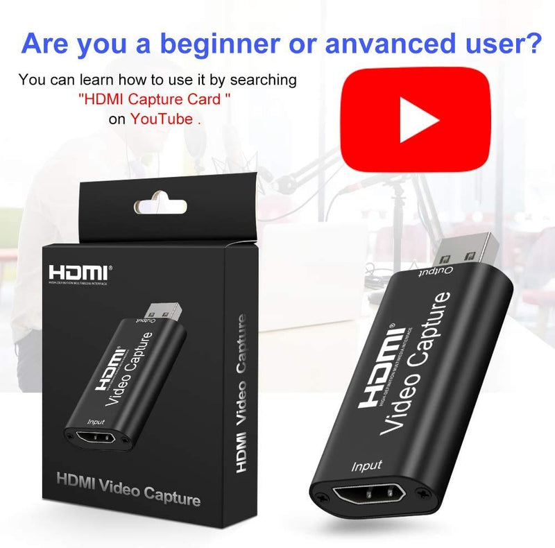  [AUSTRALIA] - Audio Video Capture Cards, 1080p 60fps HDMI Capture Card for Gaming, Streaming Compatible with Nintendo Switch, PS3/4, Xbox One, Twitch, YouTube