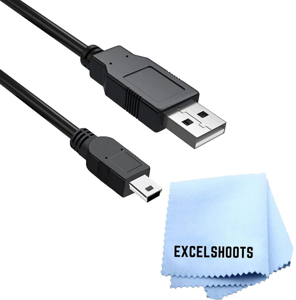  [AUSTRALIA] - Excelshoots USB Cable, Compatible with Canon EOS Rebel T7 DSLR Digital Camera and Other Devices, Mini USB Data Transfer Cable, Charging Charger Cord & Cleaning Cloth – 3 Feet Single 3-Feet