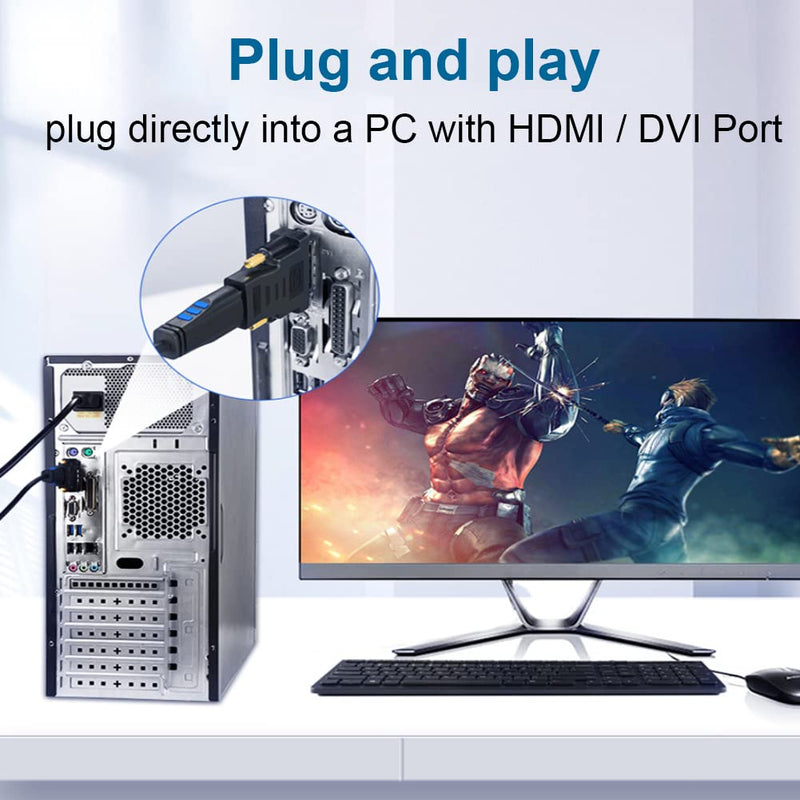  [AUSTRALIA] - HDMI to DVI Adapter, UV-CABLE 2-Pack Bi-Directional DVI to HDMI Adapter Converter Male to Female for Computer, Monitor, TV Projector, Video Game and so on gold