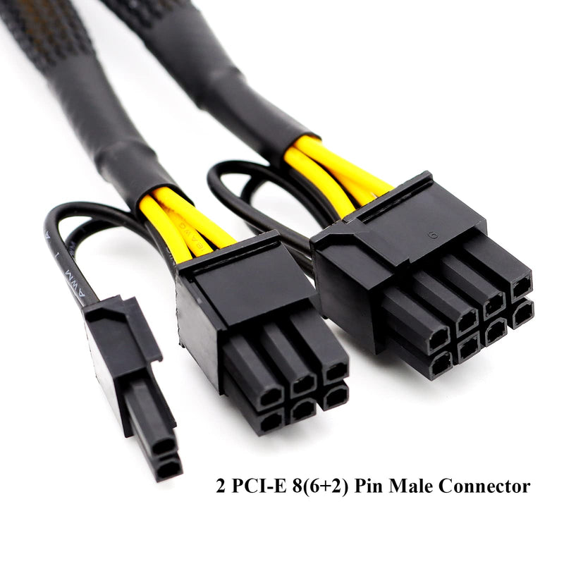  [AUSTRALIA] - BTBcoin 8 Pin Pcie Splitter, 8 Pin to Dual 8 Pin(6+2) GPU Power Cable PCI Express Adapter Mining Graphics Video Card Power Extension Cable Sleeved 18 AWG 9 Inches 6 Pack