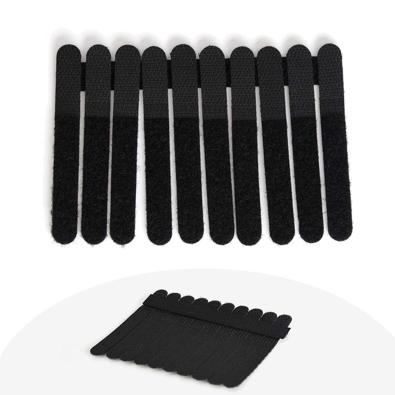  [AUSTRALIA] - Patu Reusable Fastening Cable Ties - 60 Pcs 2 Inch Microfiber Cloth Hook and Loop Cord Management Wire Organizer Straps, Black 60 pcs (2")