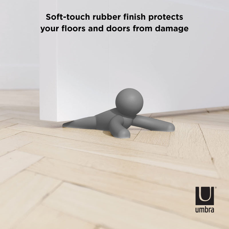  [AUSTRALIA] - Umbra Buddy Door Stop, Heavy-Duty and Flexible, Soft-Touch Finish, Protects Your Floors, Single, Charcoal 1 Pack