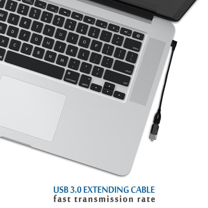 UCEC Short SuperSpeed USB 3.0 Extension Cable - A Left & Right Angle - Male to Female - Pack of 2 Black-Left & Right Angle - LeoForward Australia