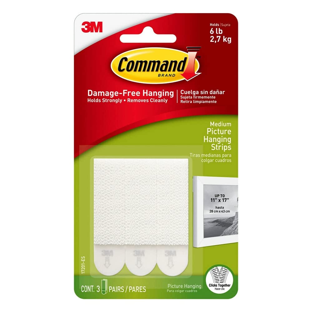  [AUSTRALIA] - 3M Command Adhesive Strip Picture Hanging, Pack of 1, White,CAD17201ES