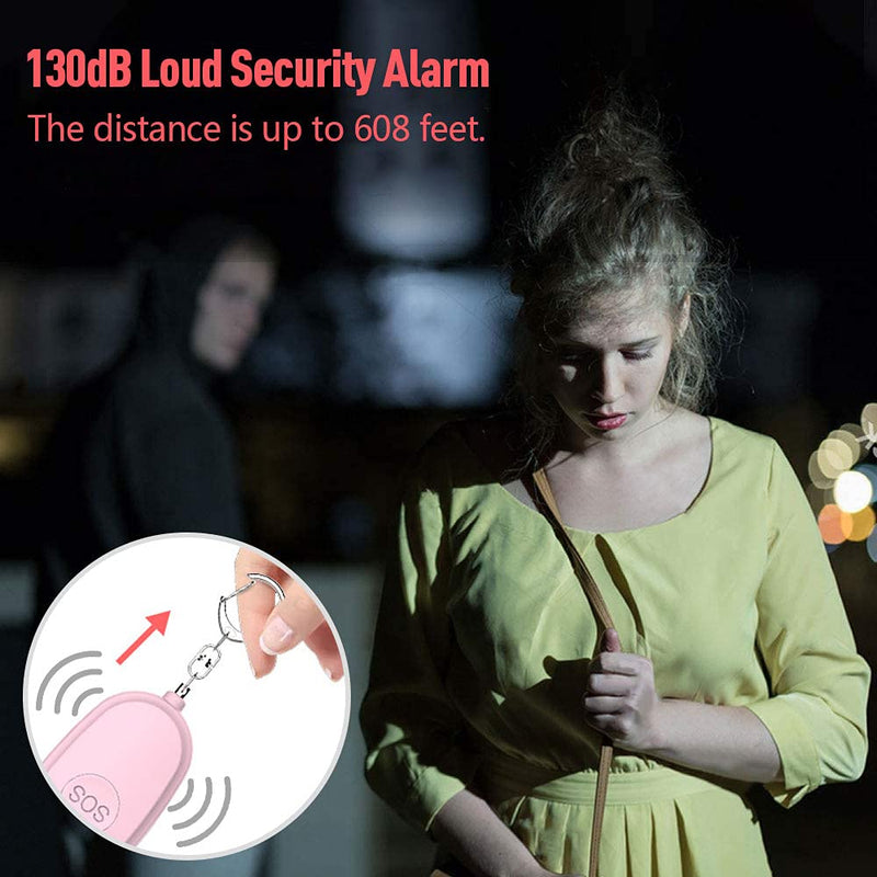  [AUSTRALIA] - Safe Sound Personal Alarm 4 Pack, 130dB Self Defense Security Alarm Keychain with LED Lights, Emergency Personal Siren Song Safety Alarm with USB Rechargerable for Women, Girls, Children, Elderly