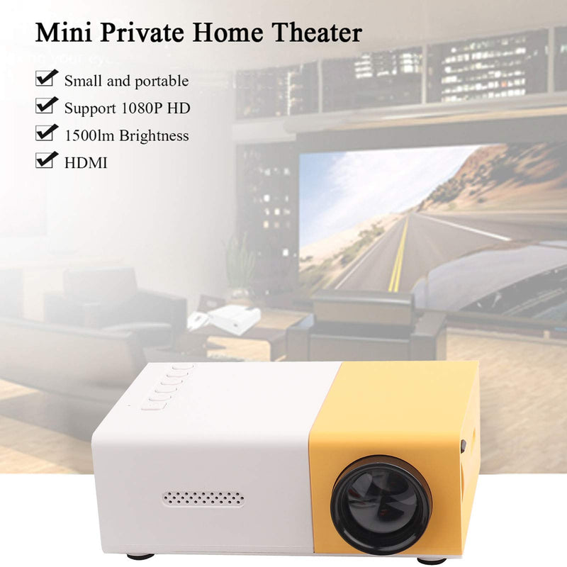 Mini Projectors, Home Cinema Projector Portable 1080P LED HD Projector Outdoor Movie projectors Support Laptop PC Phone HD Multimedia Interface Great Gift Pocket Projector for Party Camping(Yellow) - LeoForward Australia