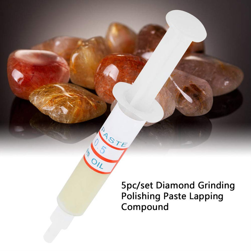  [AUSTRALIA] - 5pcs/set oil-soluble diamond grinding paste polishing paste lapping compound grit W0.5-W40 320~10000 for polishing glass watches (W0.5# 10000)