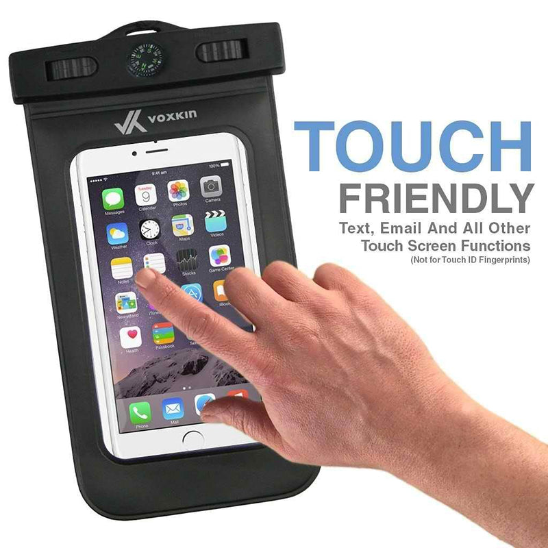  [AUSTRALIA] - [ Premium Quality ] Universal iPhone Waterproof Phone Holder with ARM Band, Compass & Lanyard - Best Waterproof Bag For Phone - Water Proof Phone Case - Waterproof Phone Pouch Floating - Phone Dry Bag 2 Pack Waterproof Bag - Black