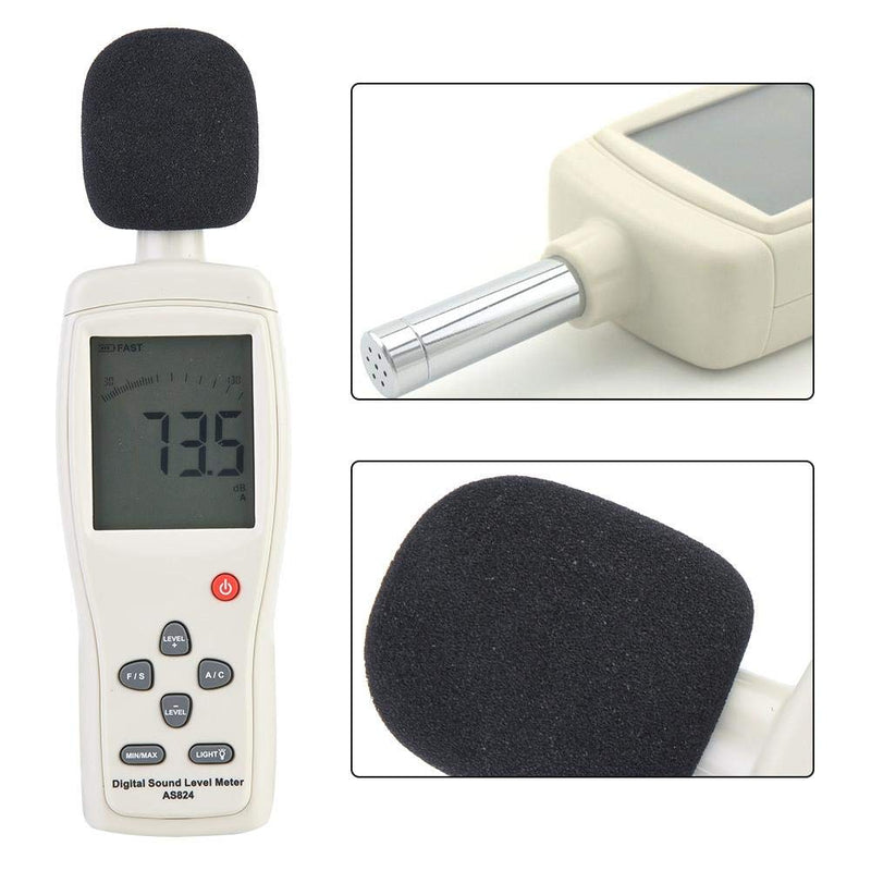  [AUSTRALIA] - Decibel Meter, Digital Sound Level Meter Range 30-130dB(A) Noise Volume Measuring Instrument Decibel Monitoring Tester