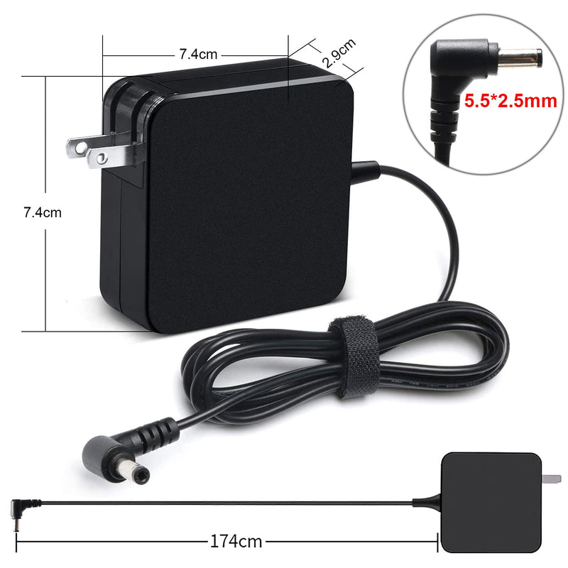  [AUSTRALIA] - 65W ASUS Laptop Charger Q551L Charger U56E Charger X550C X551M R554L Q500A X555L PA-1650-78 K53E F555L U47A K55A S400C S500C Q301L A55A D550M U46E ADP-45BW B ADP-65DW B AC Adapter Power Supply Cord
