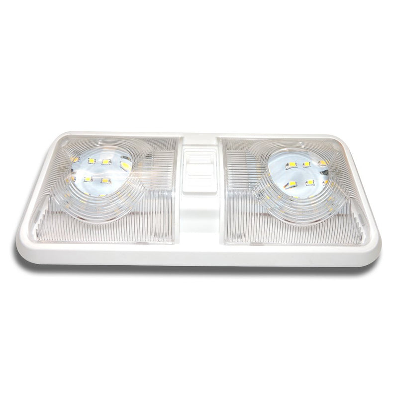  [AUSTRALIA] - Leisure LED 2 Pack RV LED Ceiling Double Dome Light Fixture with ON/Off Switch Interior Lighting for Car/RV/Trailer/Camper/Boat DC 11-18V Natural White (Natural White 4000-4500K, 2-Pack) Natural White 4000-4500K