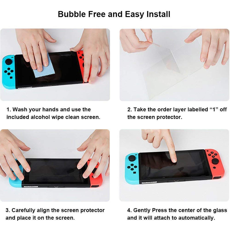 MAEXUS 2 Pcs Switch Screen Protector Tempered Glass Premium HD Clear Anti-Scratch Screen Protector for Nintendo Switch - LeoForward Australia