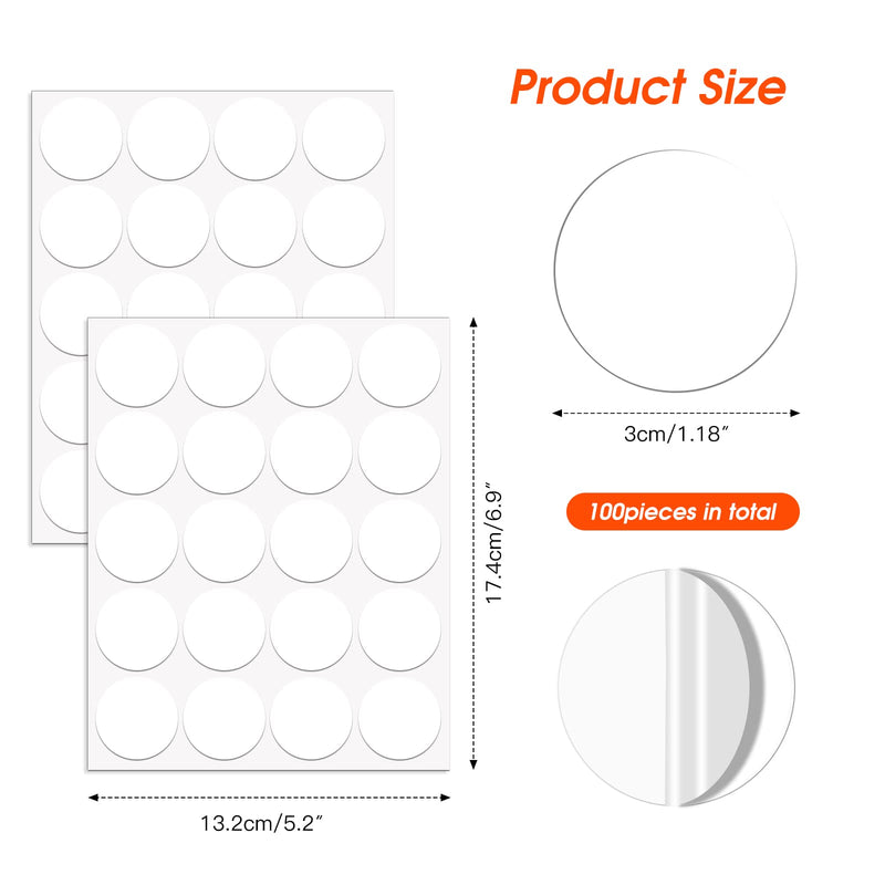  [AUSTRALIA] - OOTSR 100PCS Transparent Adhesive Putty, 30mm Double Sided Sticky Dots Stickers, Reusable Transparent Double-Sided Round Nano Gel Mat for Wall, Metal, Glass, Plastic,Tile, Wooden (30MM)