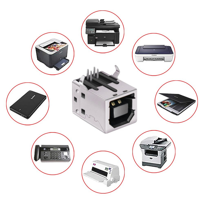  [AUSTRALIA] - USB Female Type-B Port 4-Pin Right Angle PCB DIP Jack Socket 10 Pack by MXRS