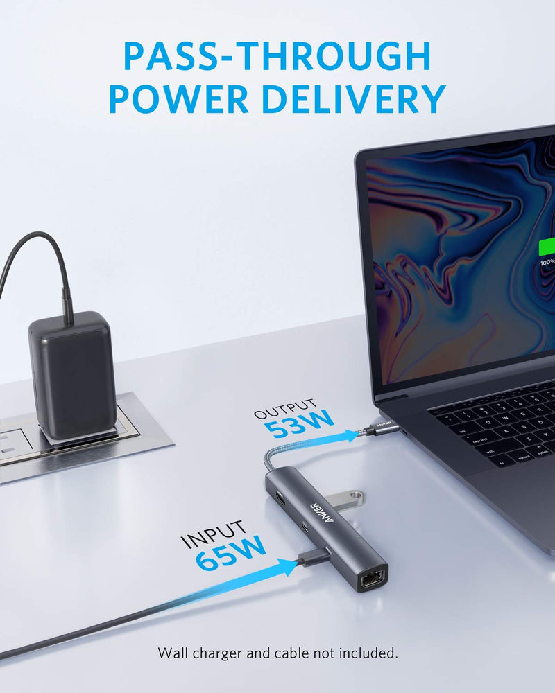  [AUSTRALIA] - Anker USB C Hub, PowerExpand 6-in-1 USB C PD Ethernet Hub with 65W Power Delivery, 4K HDMI, 1Gbps Ethernet, USB-C Data Port, 2 USB 3.0 Data Ports, for MacBook Pro, MacBook Air, iPad Pro, XPS, and More