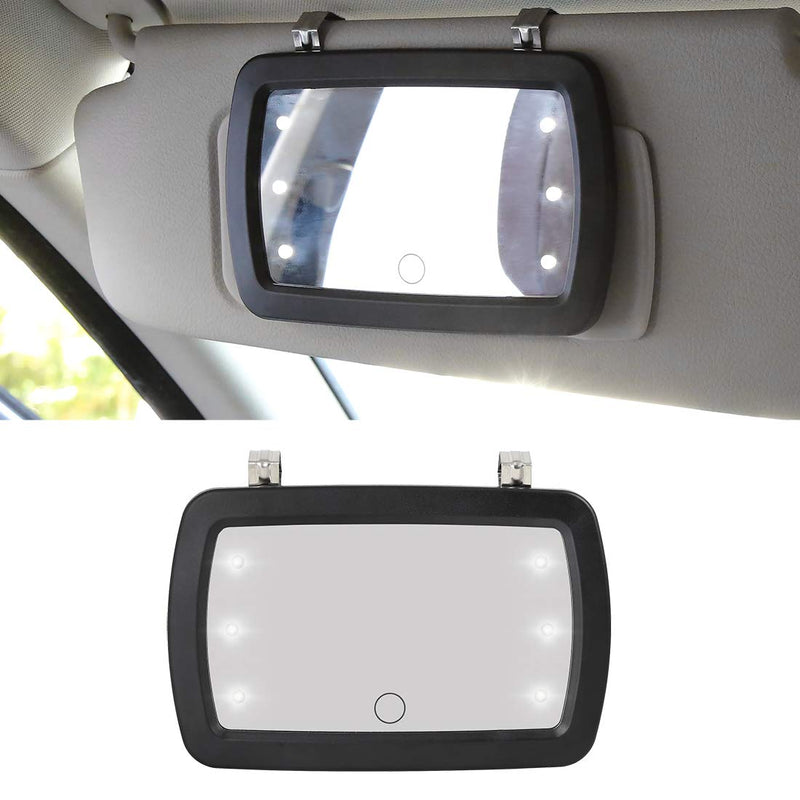 X AUTOHAUX Car Sun Visor Mirror Clip on Vanity Mirror Makeup Sun Shading Cosmetic Mirror with Touch Screen LED Lights - LeoForward Australia