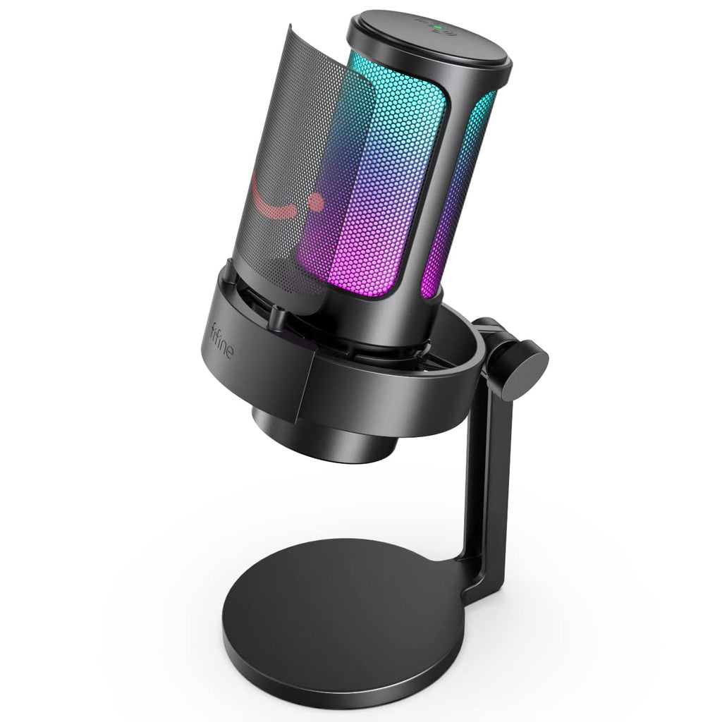  [AUSTRALIA] - Gaming PC Microphone, FIFINE AmpliGame USB Desktop Condenser RGB Control Mic for Recording Streaming Podcasts YouTube on Mac/Computer/PS4/PS5, with Mute Button, Mic Gain, Headphone Jack, Monitoring-A8