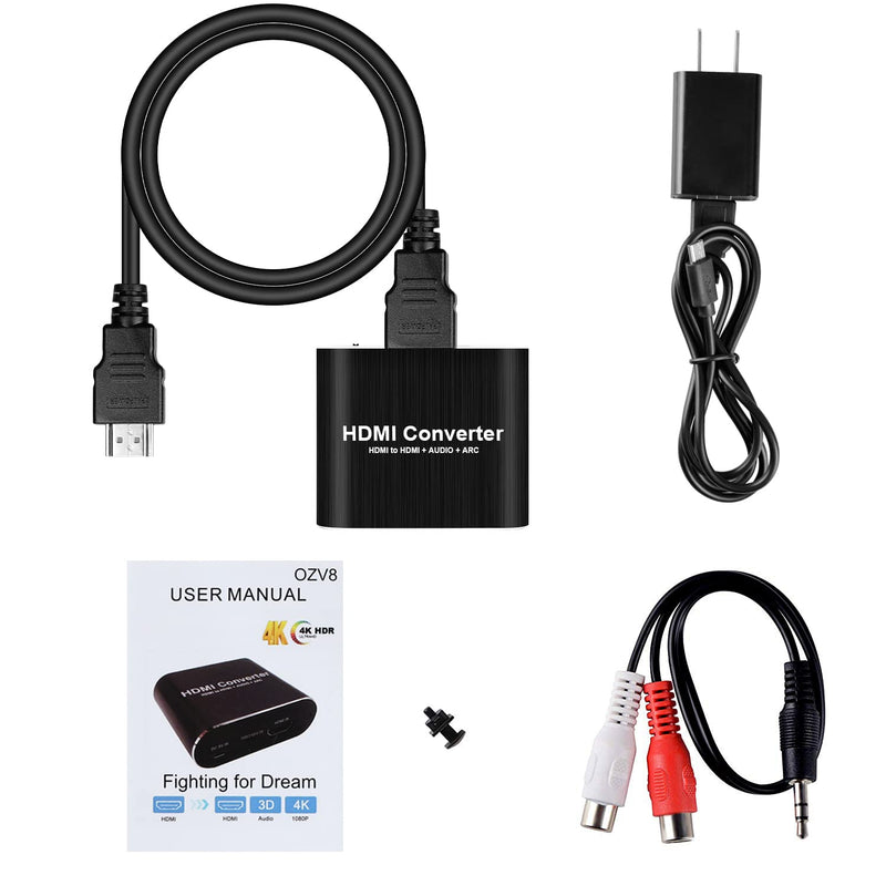  [AUSTRALIA] - avedio links 4K@60Hz HDMI Audio Extractor, HDMI to HDMI + Optical Toslink SPDIF + 3.5mm AUX Stereo Audio Out, HDMI Audio Converter Adapter Splitter Support HDCP1.4 Full HD 1080P 3D