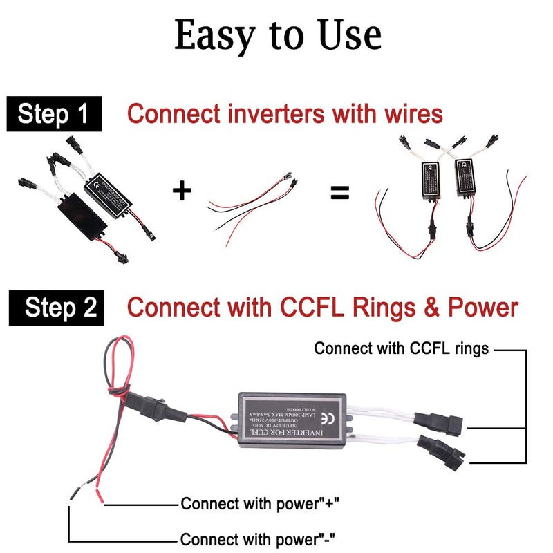 Heart Horse CCFL Inverter For Spyder Lights for BMW Mazda Lexus Infiniti Angel Eye Ring, 4-Outputs 12V High Power Female Ballast Replacement 1 For 2 Lamps,Up to 300mm - LeoForward Australia