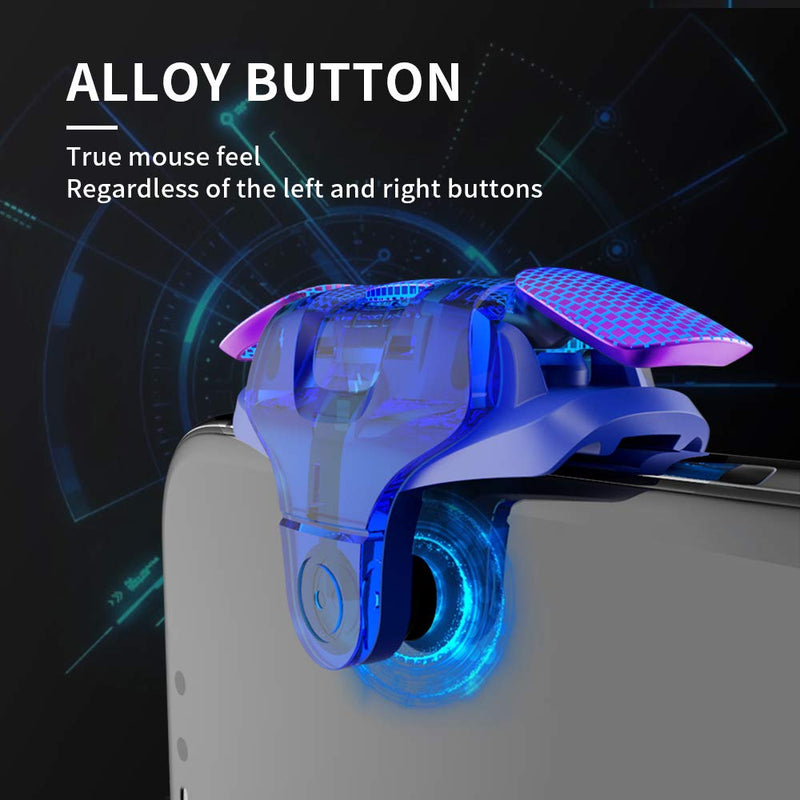  [AUSTRALIA] - Newseego Mobile Game Controller Trigger,[Upgraded Version] Mobile Controllers Colorful Trigger Sensitive Shoot and Aim Button for Knives Out/Rules of Survival Trigger for Android & iOS-Blue Blue