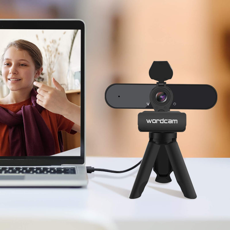  [AUSTRALIA] - 2021 Upgraded 1080P Webcam with Microphone & Privacy Cover, HD Webcam Desktop or Laptop, Streaming Webcam for Video Calling, Conference, Gaming, Online Classes, Flexible Rotatable Clip and Tripod