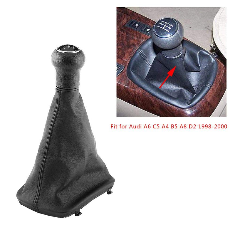  [AUSTRALIA] - Minyinla Gear Shift Knob Gaiter,Fydun 5 Speed Car Gear Shift Knob Stick with Boot Cover Kit Car Shift Knob Replacement for Audi A6 C5 A4 B5 A8 D2 1998-2000