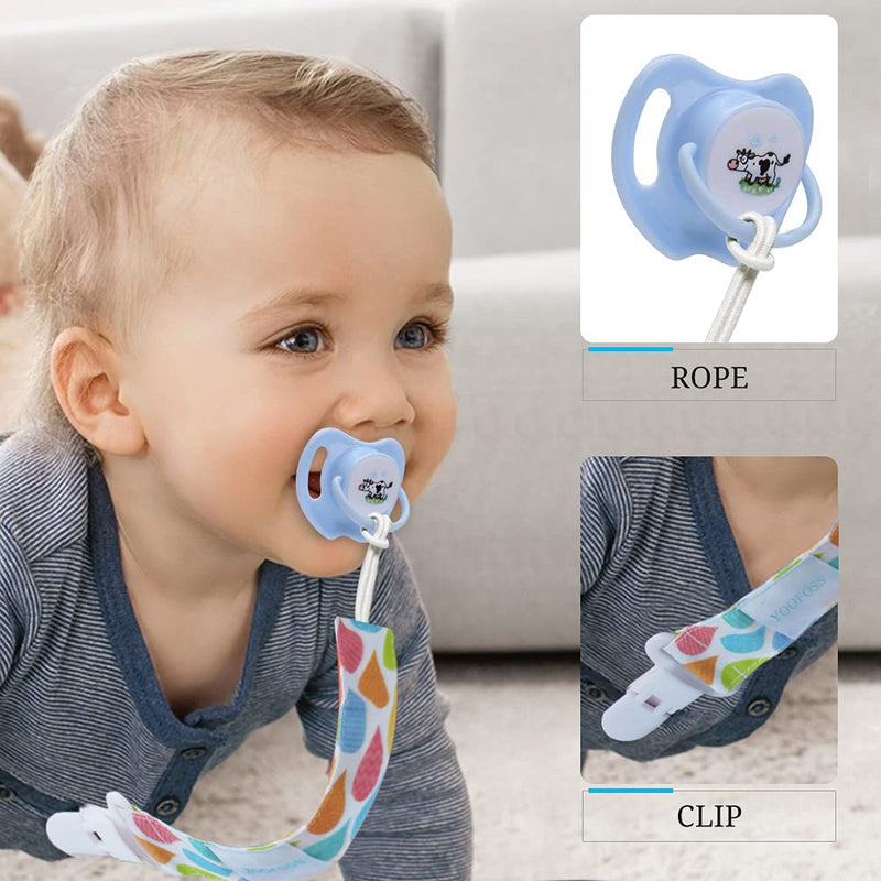 YOOFOSS Pacifier Clip for Boys and Girls 6 Pack Solid Color Pacifier Holder Fits All Pacifiers & Teething Toys Modern Unisex Baby Gift - LeoForward Australia