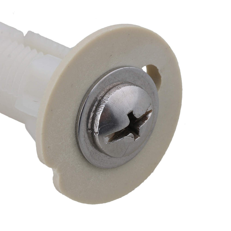  [AUSTRALIA] - RDEXP White Plastic Toilet Seat Cover Hinge Blind Hole Nut Top Fixing Screw Pack of 4