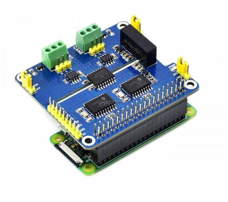  [AUSTRALIA] - for Raspberry Pi 2-Channel Isolated CAN Bus Expansion HAT MCP2515 + SN65HVD230 Dual Chips Solution 3.3V/5V Breakout SPI STM32 with Multi Onboard Protection Circuits @XYGStudy 2-CH CAN HAT